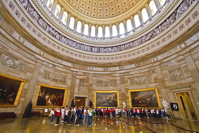 Tourists in the great rotunda